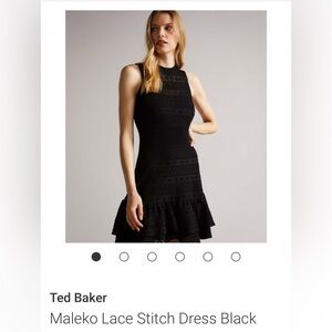 Ted Baker Black Maleko Lace Stitch Dress